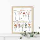 TwoDays DIY Mom's Garden Gift for Grandma - Mother's Day Birth Month Flower Crafts Kit from Daughter, Unique Floral Wall Decor Frame Present for Birthday Christmas (wooden)