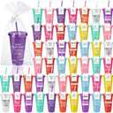 Tioncy 50 Set Housekeeping Week Appreciation Gifts Back to School Teacher Gifts Thank You Cups Plastic Tumblers with Lids & Straws 24 oz for Team Employee Staff Coworker (Appreciation, Multicolor)
