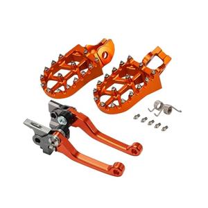 JFG Racing CNC Dirt Bike Foot Pegs Rest And Pedal - Footpegs & Clutch Lever For 125/150/250 SX, 250/350/450 SX-F, 250/350/450 XC-F, 250/450 EXC-F, 250/300 XC-W