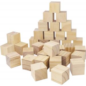 1 Inch Wood Blocks for Crafts, Unfinished Wood Cubes, Natural Blank Square Wooden Blocks, Wooden Cubes for Arts Crafts DIY Projects1 * 1 * 1 inch50Pcs