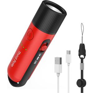 125dB Rechargeable Bear Horn,IPX4 Waterproof & LED Flashlight Bear Deterrent Device for Hiking, Camping, Outdoor Survival,Red