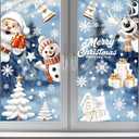2 x 146Pcs Christmas Window Clings - Snowflakes, Santa Claus, Reindeer Decals - Static Window Stickers for Christmas Decorations, Ornaments, Holiday, Winter, Xmas Party Supplies