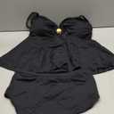 Aleumdr Women's Tankini Bathing Suits Bandeau 2 Piece Swimsuits Shell Swim Tank Top with High Waisted Bottom, Size L