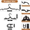 12 Pcs Portable Travel Hangers for Cruise Ship Essentials 2026, Plastic Folding Foldable Hangers Clothes Drying Rack Travel Accessories for Suitcase, RV, Camping, Flying, Hotel, Road Trip (Black)