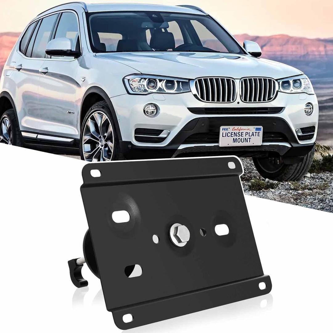 No Drill Front Grille License Plate Frames License Plate Mount Bracket Holder Relocator Compatible with 2018-up BMW G01 X3 and G02 X4