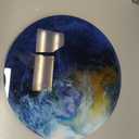 Digital Wall Clock, LED Moon/Earth Design, Temperature Display, 7.87 x 7.87 inches (Earth, 12.59 INCH)