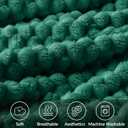 BEDELITE Fleece Throw Blanket for Couch & Bed - 3D Jacquard Decorative Dark Green Blanket, Super Soft and Cozy Warm Fuzzy Blanket All Seasons Suitable, 60x80Inches