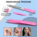 Manicure Pedicure Set - 10-in-1 Stainless Steel Grooming Kit, Personal Care Tools, Nail Nipper, Cuticle Cutter, Scissors, Tweezers, Blackhead Remover, Nail File & Case (Pink)