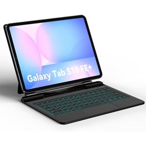 GOKOCO Magic-Style Keyboard Case for Samsung Galaxy Tab S10 FE+ Plus 13.1" 2025 with S-Pen Holder,Floating Cantilever Magnetic Stand,LED Display,7color Backlit & Multi-Touch Trackpad (black)