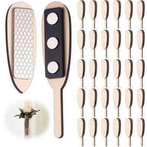 Floral Boutonniere Magnets DIY Clip-on Boutonniere Pins Corsage Holder for Men Bride Groom Wedding Business Buttonhole Flowers Making Accessories (Wood)