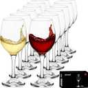 Wine Glasses Set of 12, 11 oz Clear Wine Glass Set, Red/White Wine Glasses with Pretty Gift Box for Birthday,Christmas,Party,Restaurant,Home Bar and Decorations