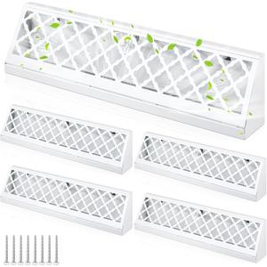 Blulu 4 Pcs 18 Inch Baseboard Register Duct Opening Size Modern Design Vent Covers for Home Floor Wall Baseboard Air Covers Supply Floor Diffuser Including Screws (White)