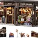 Fsolis DIY Miniature Dollhouse Kit for Adults  Tiny House Mini Scene 3D Puzzles Gifts for Women Teenagers Craft Lovers (Magic Coffee)