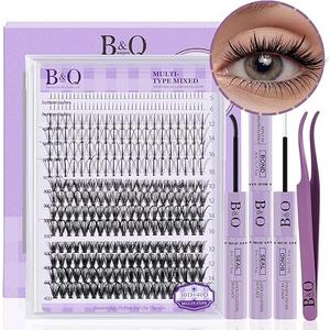 B&Q Lashes Kit With Tweezers & Brush