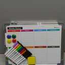 Small Weekly Calendar Dry Erase Whiteboard for Wall, 16" x 12" Magnetic Dry Erase Board, Hanging Double-Sided White Board, Portable Board for List, Kitchen, Planning, Memo, Home, Office