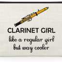 Clarinet Gifts for Women Clarinetist Makeup Bag Clarinet Lover Gift for Player Teacher Friend Coworker Musical Presents Cosmetic Bag Christmas Birthday Present for Music Lover Travel Cosmetic Pouch