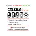 CELSIUS Peach Mango Green Tea, Functional Essential Energy Drink 12 Fl Oz (Pack of 12)
