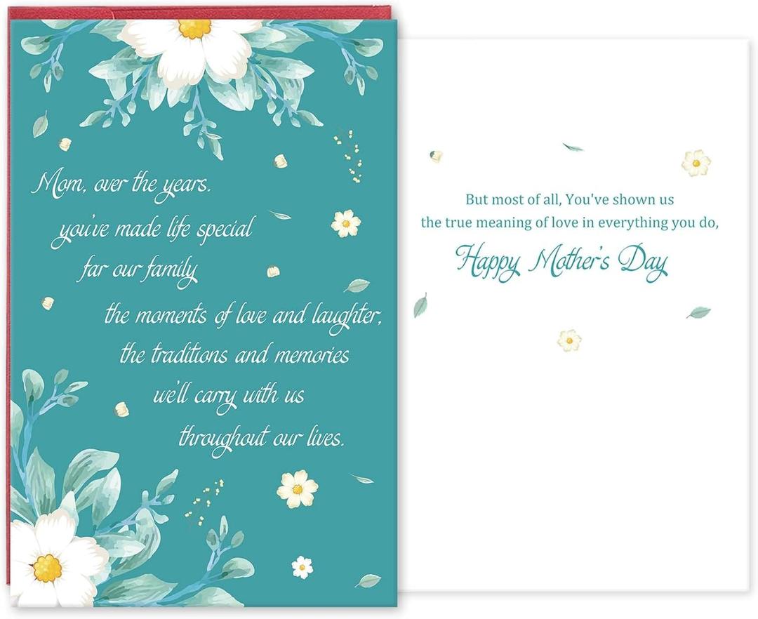 Mother's Day Card for Mom, Happy Mother's Day Card from Daughter Son, Appreciation Gift for Mom on Mothers Day