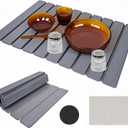 Large Diatomite Kitchen Counter Drying Mat – 24”x16”, Aesthetic Stone Mat for Dishes, Roll-Up Space-Saving & Quick-Drying Stone Rack