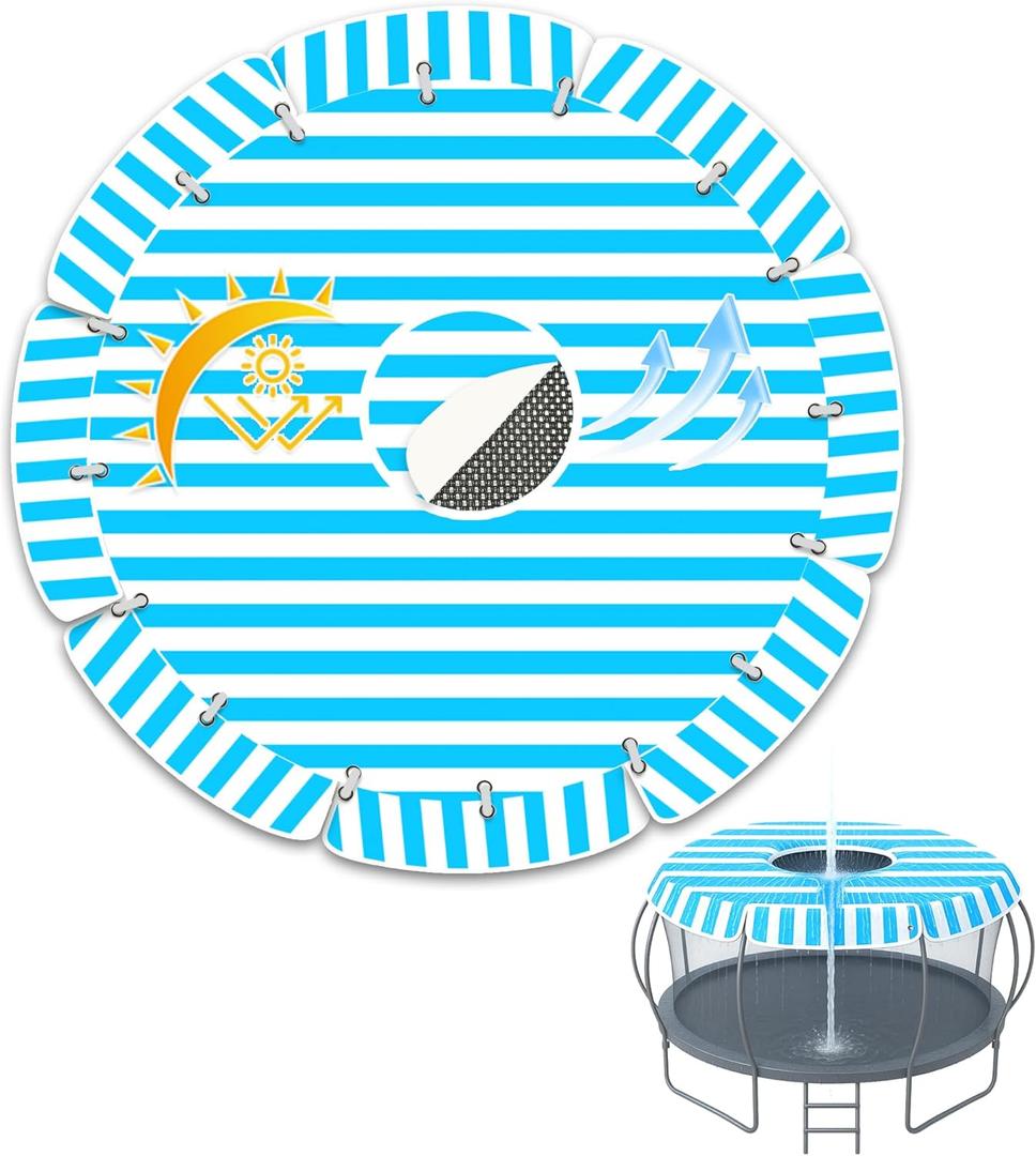 Trampoline Shade Cover 16 Foot , Trampoline Cover 16 Ft Round with Air Vent Anti UV Trampoline Tent 16ft Trampoline Top Cover for 16Ft No Standing Water Suitable