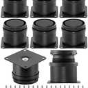 HDAJY 8-Pack 2 Inch Furniture Legs, Stainless Steel Legs for Furniture+32pcs Screws, Black