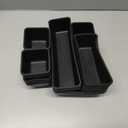 KEMETHY 25 PCS Plastic Drawer Organizers Set, 4 Sizes Vanity Organizer, Makeup and Desk Drawer Organizer Trays, Organization and Storage for Makeup, Bathroom, Kitchen Utensils and Office (Black)