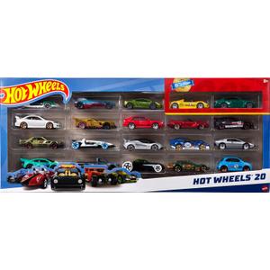 Hot Wheels Toy Cars 20-Pack, Set of 20 Die-Cast 1:64 Scale Sports & Race Vehicles for Kids & Collectors (Styles May Vary)