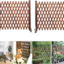 Nisorpa 2 Pack Retractable Wooden Fences Extendable Instant Fence Portable Expandable Garden Wooden Pet Safety Barrier Gate Freestanding Wood Fence Partition for Home Yard Garden Indoor Outdoor