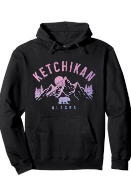 Ketchikan Alaska Mountains Bear Nature Vintage Pullover Hoodie L Ketchikan Alaska Mountains Bear Nature Vintage Pullover Hoodie L