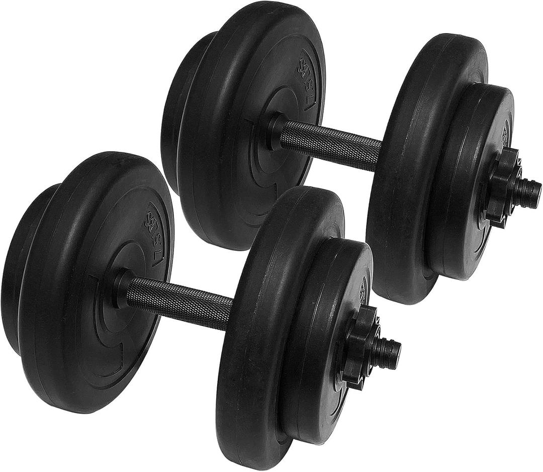 Fitvids Adjustable Vinyl Dumbbell Set, 40 lbs Weights Set for Exercise & Fitness