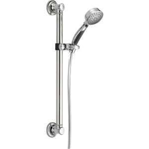 Delta Faucet 9-Spray Slide Bar Hand Held Shower with Hose, Chrome Handheld Shower Head, Slide Bar Hand Shower, Handheld Shower, Detachable Shower Head, Chrome 51900