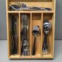 40 Piece Silverware Set with Drawer Organizer for 8, Heavy Duty Stainless Steel Flatware Cutlery Set, Fork Spoon Knife Set with Kitchen Essentials Organizer, Rust-proof, Dishwasher Safe