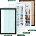 40x17 Inch Large Collage Photo Frame Set of 2, Holds 20 4x6 Photos, Solid Wood,Multi-Opening Wall Picture Frame with MatWall or Tabletop Decor,Black, 20 opening-wood-2Pcs