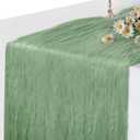 Sage Green Cheesecloth Table Runner 120 Inch, Easter Spring Table Runner, Boho Gauze 10 FT, Cheese Cloth Runner for Wedding, Baby Bridal Shower, Party, Farmhouse Centerpiece Home Decor