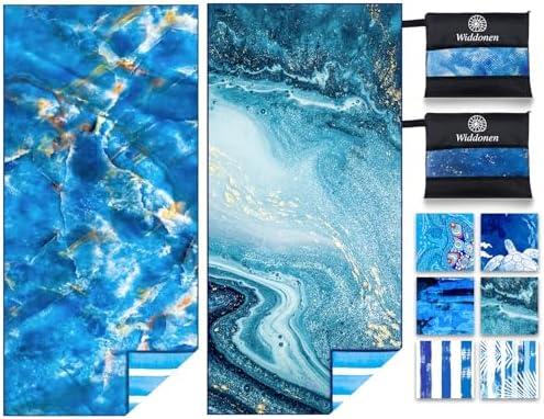 Widdonen Lightweight Thin Microfiber Beach Towel Sand Free Quick Dry Absorbent Compact Soft Pool Swim Travel Towels Extra Large Oversized Beach Accessories Packable Essentials Stuff Gifts for Adult