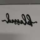 Cunhill 8 Pcs Thankful Plate Sign Thanksgiving Wooden Cutout Fall Dining Table Settings Decorative Thankful Grateful Blessed Gather Family Sign Rustic Home Table Decorations(Black Letter)