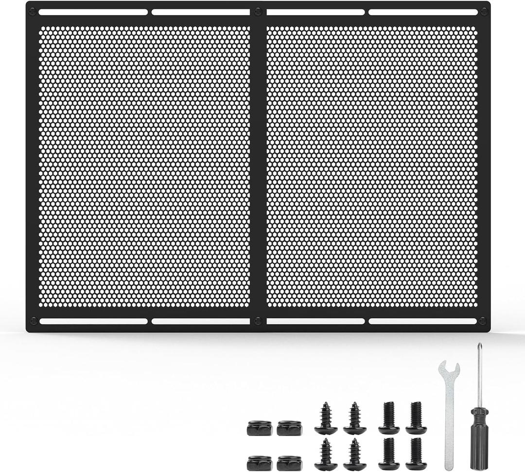 RV Entry Screen Door Grille,Upgraded Adjustable 16-32 in Width, 21.25 in Height, Metal Entry Screen Door Protector,Camper Screen Door Grill,RV Door Defender