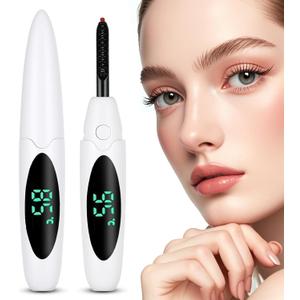 Heated Eyelash Curlers Electric Eyelash Curler with LED Display, 3 Temperature Modes Anti-Burn USB Rechargeable Natural Curling
