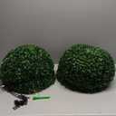 AILANDA 2 PCS 16'' Artificial Plant Topiary Ball for Outdoor, Faux Boxwood Balls Garden Spheres Decorative Balls with 8 Layers Leaves Faux Plant for Backyard, Porch, Wedding and Spring Home Décor