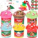 Christmas Tree6-pack Mini Crystal Slime Set Toy Slime Set with DIY Spells - Christmas Birthday Party Gift,Classroom Reward Gift, Surprise for Teenagers, Girls, Boys, Adults, Prizes