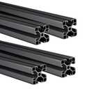 48Aluminum Extrusion Profile Black 4040 T-Slot, European Standard Anodized Linear Bar Rail Framing 1220 mm for 3D Printer Parts, CNC Routers (4 Pack)