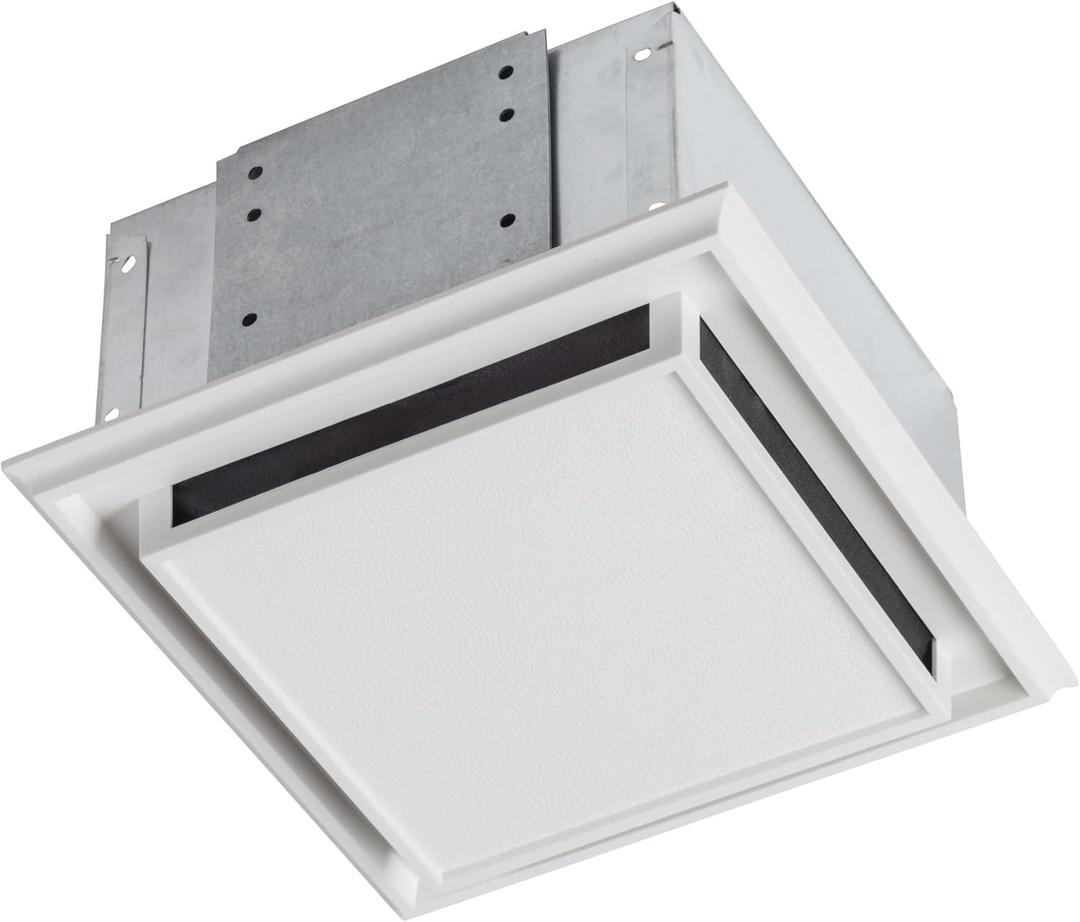 Broan-Nutone 682 Duct-Free Ventilation Fan, White Square Ceiling or Wall Exhaust Fan with Plastic Grille