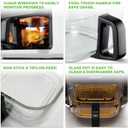 Nutrichef 5.8 Quart Air Fryer | 8-1 Preset Cook Modes | Transparent Fry Bowl for Best Cooking Results | Cook Shrimp, Steak, Fries, Wings, Chicken & More | Precise Temperature Control & Time | White, 14.0" X 11.6" X 11.1" -Inches