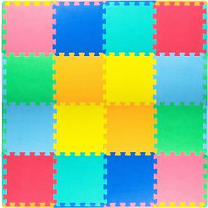 ProSource Foam Puzzle Floor Play Mat for Kids and Babies with Solid Colors, 36 or 16 Interlocking Tiles with Borders, Assorted