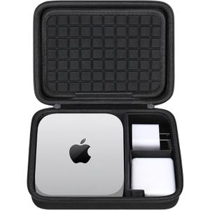 Lacdo Hard Mac Mini Carrying Case for Apple 2024 Mac Mini M4/M4 Pro Desktop Computer, Portable Protective Storage Hard Shell Travel Bag, Black