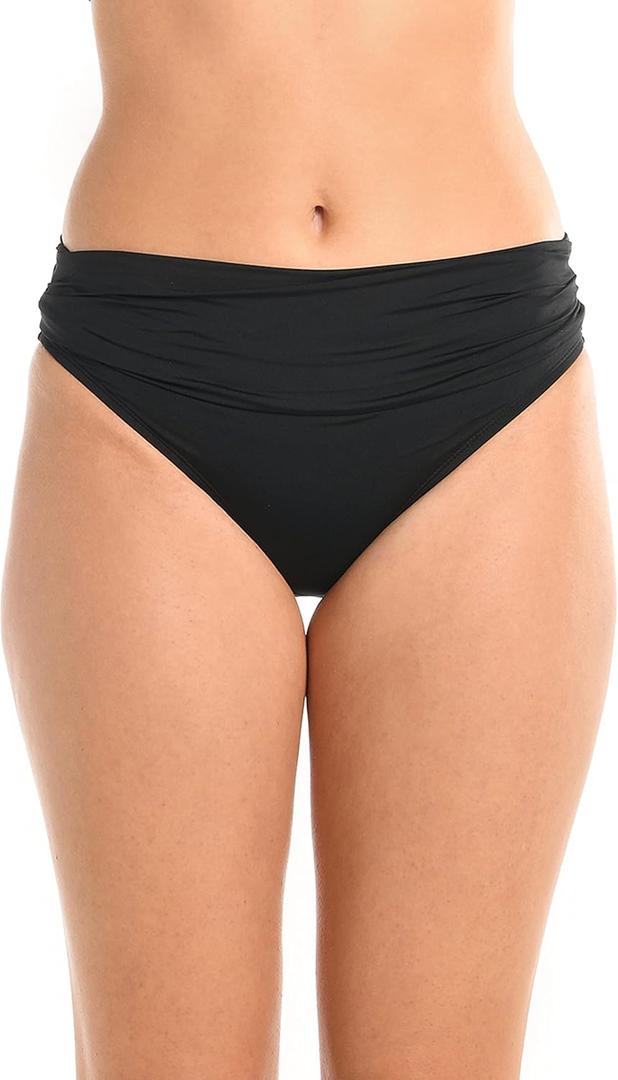 Island Goddess Triangle Hipster Swimsuit Bottom (10, Black)