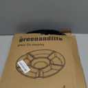 greenandlife 4 Pcs 12.4" Large Divided Serving Trays for Party Supplies, 6 Compartments Round Plastic Platters for Serving Food, Unbreakable Reusable Trays for Snack, Veggie, Fruit, Candy, Black