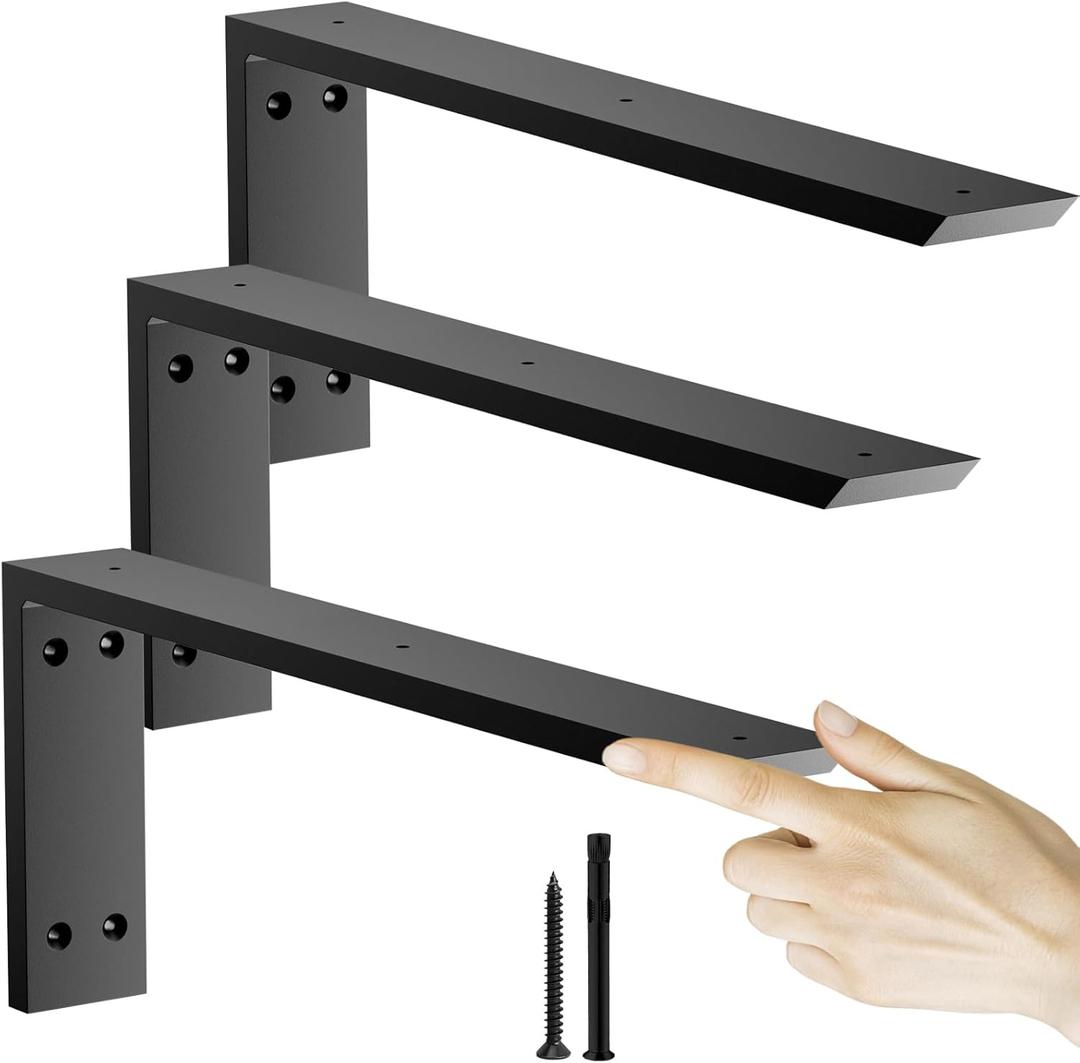 Countertop Support Bracket 18 inch 3 Pack (3/8" Thick),Premium Heavy Duty Granite Countertop Brackets 18"x8"x2.5",Shelf L Bracket Mantel Corbels for Quartz,Wood,Concrete and Laminate Countertops