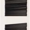 4 x Amazon Basics No Slip Bobby Pins, Black High Gloss, 48 Count, for Pain-Free Comfortable All-Day Styling and Updos, All Hair Types