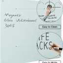 Magnetic Dry Erase Board - Frameless Glass White Board 48 x 36 Inches, Wall Mounted for Office, Home & School